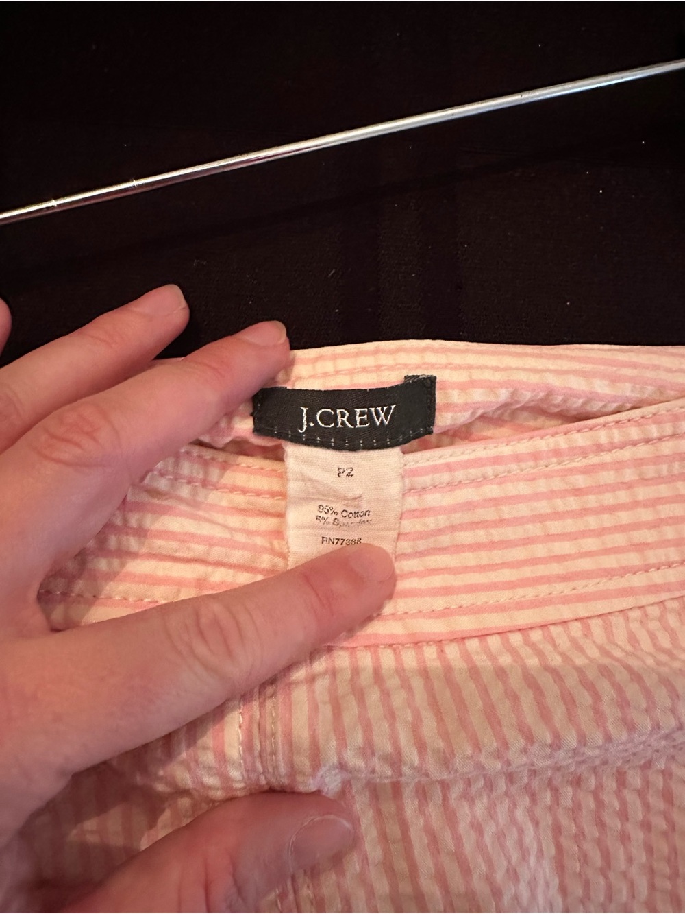 J.Crew Pink Seersucker Striped Skirt
